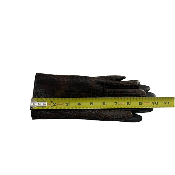 GII NWT brown black reptile print cold weather driving dress contemporary gloves - Picture 9 of 12